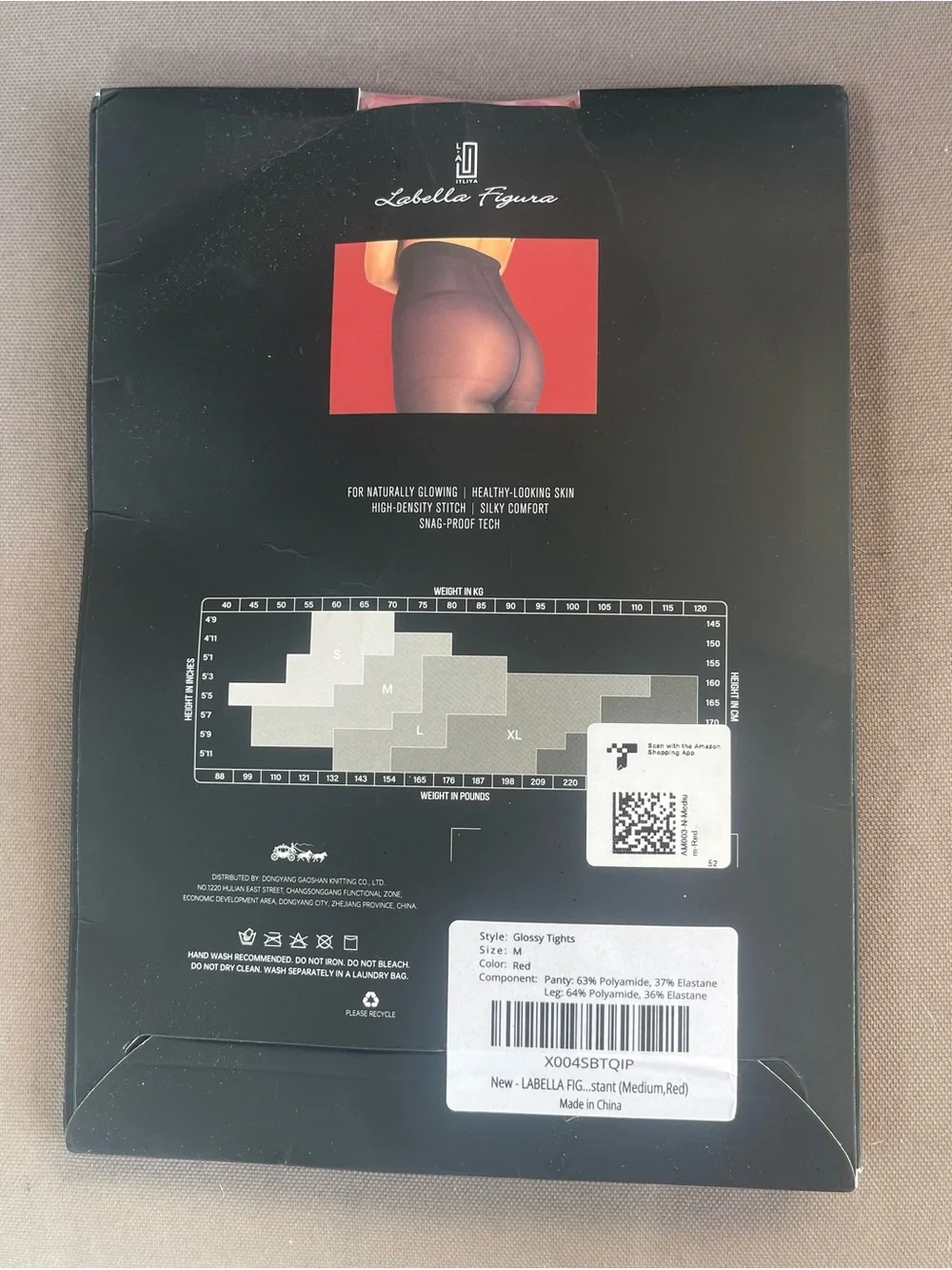 Labella Figura - Sheer Red Tights - Size Medium